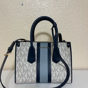 Michael Kors Blue and White Satchel